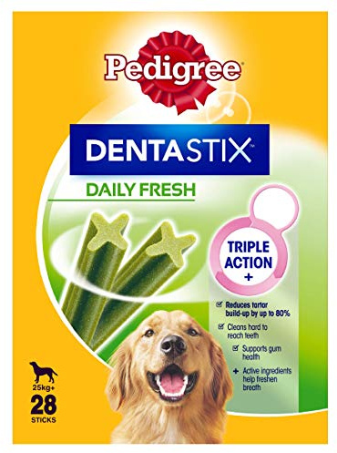 Pedigree Dentastix Fresh, masticables dentales Diarios para Perros Grandes de 25 kg o más, 28 Barras