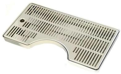 ich-zapfe.de Tropfblech, Abtropfblech, Tropfschale - mit Kerbung, Edelstahl, 400 x 220 x 20 mm