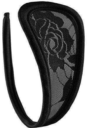 Damen C-String Spitze Schwarz Mini Bikini Dessous Slip Einheitsgröße S/M/L