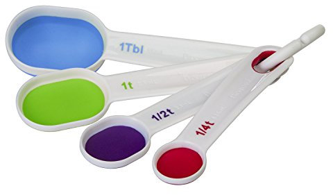 Progressive International Prepworks by Progressive 369BE Flexible Measuring Spoons, Set of 5 Includes ¼ TSP, ½ TSP, 1 TSP, ½ Tbsp and 1 Tbsp