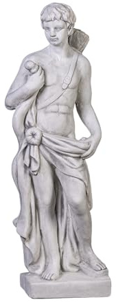gartendekoparadies.de Statue des Jägers Orion, Steinfigur aus Steinguss, H. 85 cm, 36 kg, Grau, Frostsicher für Außenbereich