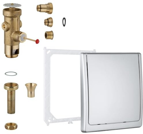 GROHE Druckspüler für WC (Wandeinbau, 6-9l einstellbar, langlebige Oberfläche), chrom, 42901000
