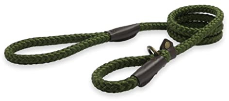 Ancol Heritage Nylon Rope Slip Lead Green 1.5m X12mm Sz 4-8