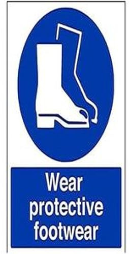 vsafety 41084bc-r tragen Schutz Schuhe Pflicht Schutzbekleidung-Zeichen, starrer Kunststoff, Porträt, 300 mm x 400 mm, blau