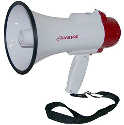 Pyle MEGAFONO PMP30 ROSSO DA 30 WATT MAX CON FUNZIONE DI SIRENA UDIBILE FINO A 750 METRI ULTRA LEGGERO E CON CINGHIA DI TRASPORTO. FUNZIONA A BATTERIE