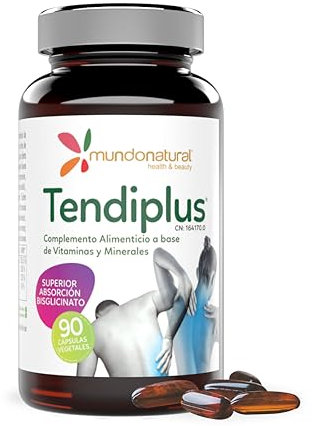 Mundo Natural - Tendiplus | Magnesio Bisglicinato + Zinc + Vitaminas B | Bisglicinato de Magnesio 300mg + Zinc 7mg | Zinc y Magnesio de Gran Absorción | Suplementos Magnesio con Vitaminas y Minerales