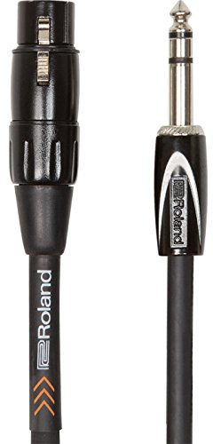 Roland Black‑Serie Kabel | 6,3‑mm TRS auf XLR weiblich | Länge: 1,5m – RCC-5-TRXF, 210940099, schwarz, 1.5 meters