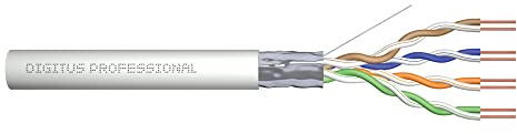 DIGITUS Cable de red Cat 5e – 305 m – F/UTP – BauPVO Eca – Cubierta de PVC | Simplex – AWG 24/1 – Compatible con PoE – 1 Gbit/s – Cable de instalación LAN, cable Ethernet – Gris