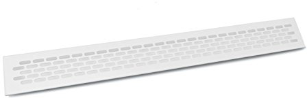 White Aluminium Vent Grill Kitchen Plinth / Worktop Heat 480 x 60 mm