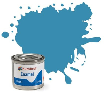 Humbrol 14ml No. 1 Tinlet Enamel Paint Bottle 48 (Mediterranean Blue Gloss)