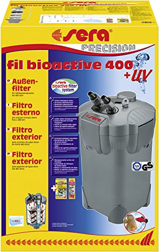 sera fil Bioactive 400 + UV | Außenfilter für Süßwasseraquarien bis 400l | 5W UV-C Lampe | Reduziert Krankheitserreger & Algen | Optimale Filtermedien | 34-fache Filterleistung | Langlebig & robust