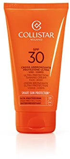 Collistar Crema Abbronzante Protezione Ultra SPF 30, Viso e Corpo per un Abbronzatura Dorata, Azione Protettiva di Capillari, Macchie e Tatuaggi, 150 ml.