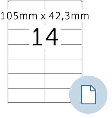 HERMA 8414 Universal Etiketten, 500 Blatt, 105 x 42,3 mm, 14 pro A4 Bogen, 7000 Stück, selbstklebend, bedruckbar, matt, blanko Papier Klebeetiketten Aufkleber, weiß