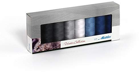 Mettler SERALON Winter-Kit 8er Nähgarn-Set: Universalgarn Zum Nähen oder Sticken - 100% Polyester – SE8 Winter-Kit - 8 x 200 m, winterfarben