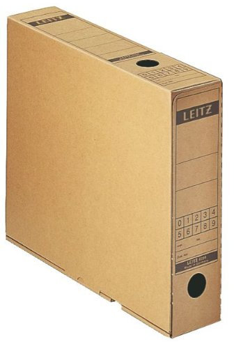 Leitz Premium Archiv-Schachtel mit Verschlusslasche, 70 mm Rückenbreite, Aktenkarton A4, Aufbewahrungsboxen mit Deckel, 100 % recycelbare Lagerbox, Faltbare Kartonverpackung, 10 Stück, Braun, 60840000
