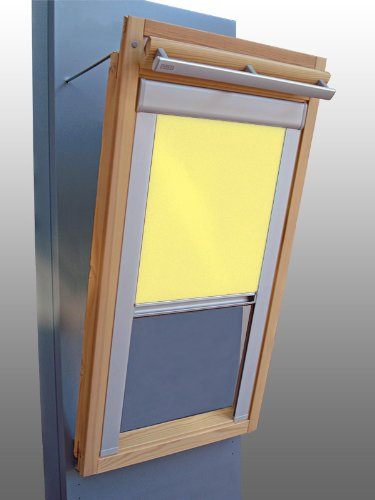 Verdunkelungsrollo Rollo mit Seitenschienen für Velux DKL/DKU-EP GGU,GPU,GHU,GTU U08 gelb