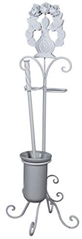 WC Bürste Vintage Weiss Toilettenganitur WC Rollenhalter Klobürste USM011 Palazzo Exklusiv