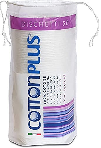 Cotton Plus DISCHETTI 50 pz. - LINEA BEAUTY | DISCHETTI 100% PURO COTONE | Dischetti struccanti per la pulizia del viso soffici e resistenti.