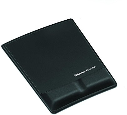 Fellowes Health-V Stoff Handgelenkauflage mit Mauspad schwarz 9181201, Mouse pad