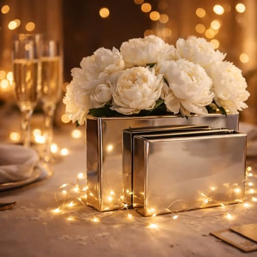 2er-Set Blumenvase Groß Vase Modern Tisch-Deko Silber Hochzeitsdeko Vasen Blumengefäß Pflanzgefäß Keramik Vase Groß Hochzeitstischdeko Tischvase Hochzeitsdekoration ausgefallene Deko Vasen