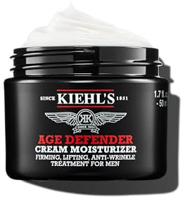 Kiehl's Age Defender Cream Moisturiser: Firming Moisturiser for Men with Linseed Extract, Reduces the Appearance of Wrinkles, 50Ml