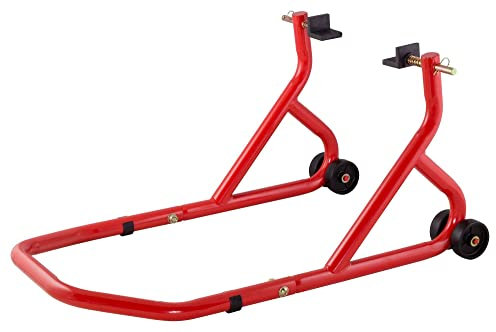 BIKETEK Motorcycle Rear Paddock Stand Series 3 Red Motorbike Track Pit Service Swing Arm Stand