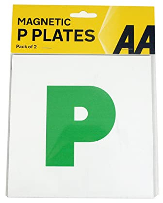 AA AA0347 Magentic P Plates, White, 1 pair