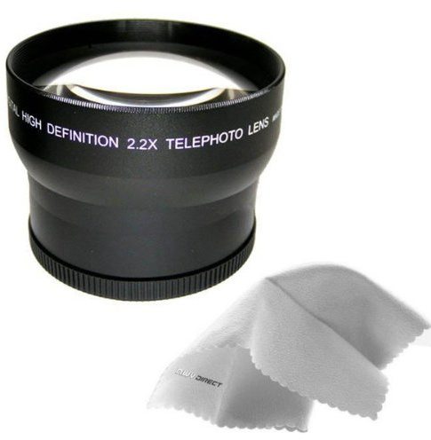 Sony Cybershot DSC-HX200V 2.2x High Definition Telephoto Lens Made By Optics + Lens Adapter + Nwv Direct Micro Fiber Cleaning Cloth