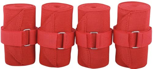 Harry's Horse Bandages elastisch, 4 st, Farbe:rot