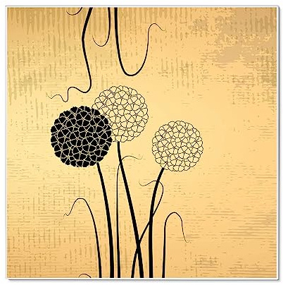banjado Magnettafel 50 x 50 cm/Magnetwand aus Metall/Magnetpinnwand als Memoboard/Pinnwand Magnettafel Küche, Büro, Kinderzimmer inkl. 4 Magnete & Montageset - Motiv Zwiebel Vintage