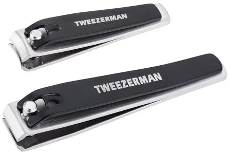 TWEEZERMAN Nagelklippare Combo Clipper set (2 delat, Exakt klippning av finger- och tånaglar, Stark för starka naglar), Svart