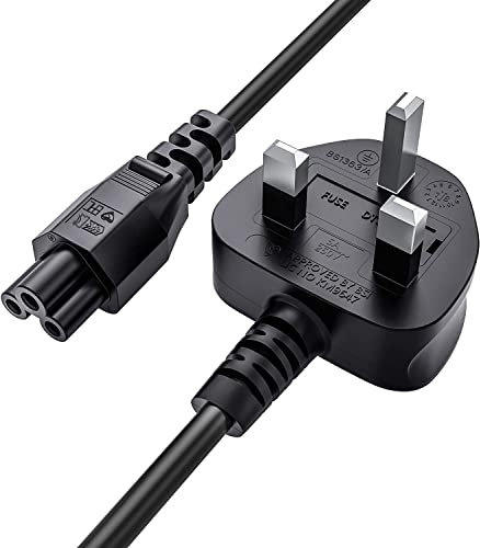 ABC Products® C5 Cloverleaf Mickey Mouse Power Supply Adapter Cord Mains Cable Lead UK Plug for Laptop Acer Dell HP Compaq Sony Toshiba Vaio Delta etc 1.8M Long