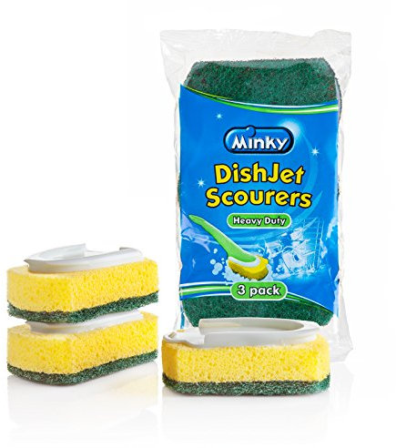 Minky Heavy Duty Dish Jet Scourers, Non-Scratch, Suitable for All Hard Surfaces, 3pk