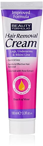 Beauty Formulas Hair Removal Cream, Touch of Rose, Gentle & Effective for Legs, Underarms, Bikini Line, Long-Lasting Smoothness