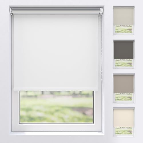 EFIXS Thermorollo Silver Reflex - Breiten: 60-240 cm - Höhen bis 240 cm - Hier: 200 cm x 190 cm (Stoffbreite x Höhe) - Weiss (5100) - Hitzeschutzrollo - Verdunklungsrollo