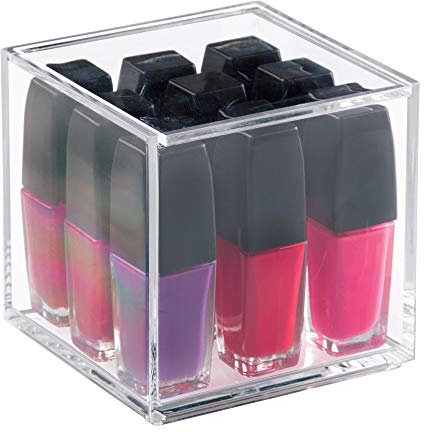 iDesign 39600 Clarity Caja de almacenaje con tapa, Transparente, 10 cm