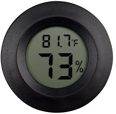 OMEM Lot de 2 thermomètres numériques commutables en degrés Celsius Fahrenheit Lézard Araignée Tortue Terrarium Réservoir Hygromètre (Noir)