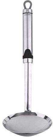 BERGNER Gizmo - Colador Plano de 29cm - Fabricado en Acero Inoxidable - Mango con detalle en color - Apto para Lavavajillas - Resistente a Golpes - Tamaño útil