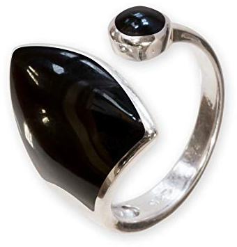 Fly Style Ring Silber 925 Damen, offener Ring größenverstellbar, 925 Silber Ring mit Stein oder Muschel Inlays
