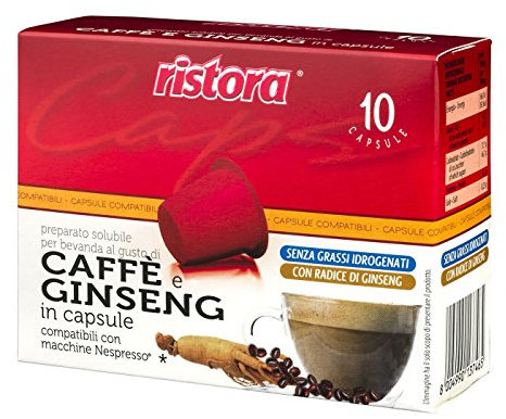 20 CIALDE CAPSULE COMPATIBILI NESPRESSO RISTORA CAFFE GINSENG RESPRESSO