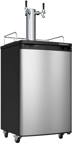 EdgeStar KC2000SSTWIN Full Size Stainless Steel Dual Tap Kegerator & Draft Beer Dispenser - Stainless Steel