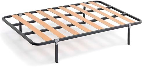 Miroytengo Somier 150x190 cm con 4 Patas - Tubo acerado 30x30 mm, Refuerzo Central, Láminas de Chopo y Pintura Metalizada