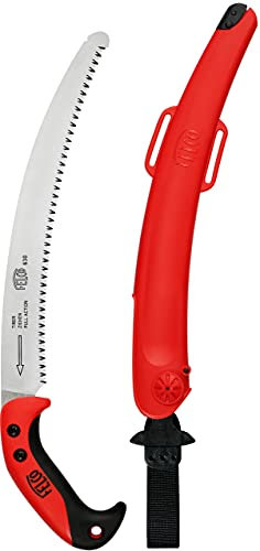 FELCO 630 Sega per rami (sega curva con taglio a strappo, lama 33 cm, taglio ø 120 mm, lunghezza 495 mm, sega da potatura con custodia)