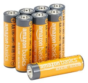 Amazon Basics 8-Pack AA Alkaline High-Performance Batteries, 1.5 Volt, 10-Year Shelf Life