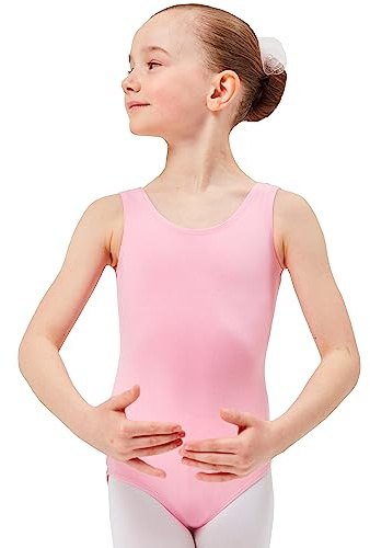 tanzmuster ® Ballettanzug Mädchen ärmellos - Lissy - (Größe 92-170) aus Baumwolle, Ballettbody Kinder Ballett Trikot