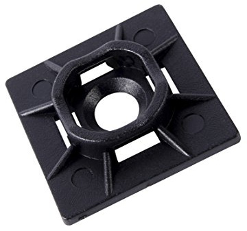 Gardner Bender MB-20UVB Cable Tie Mounting Base, 1 Inch. x 1 Inch., Wire / Cord Management Industrial and Household Use, 100 Pk., UV Resistant Black