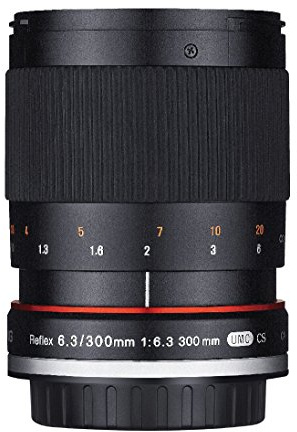 Rokinon 300M-FX-BK 300mm F6.3 Mirror Lens for Fuji X Mirrorless Interchangeable Lens Cameras, Black | Long-reach mirror lens captures distant subjects in a lightweight design for wildlife and outdoor photography.