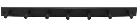 Spectrum Diversified Wood Hook Rack, 7 Peg, Black
