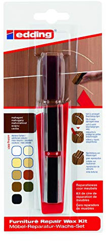 edding 8901 Möbel-Reparatur-Wachs-Set - mahagoni - zum Auffüllen und Reparieren von Kratzern und Löchern auf Möbeln und anderen Holzoberflächen