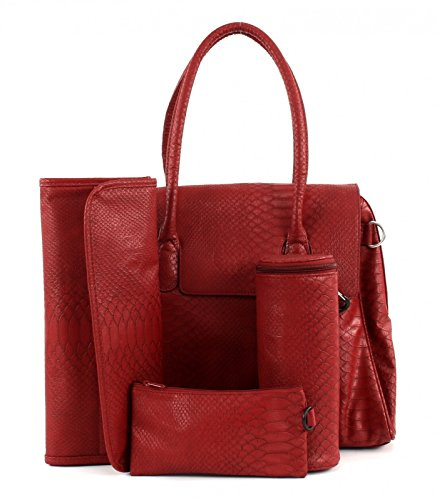 LÄSSIG Baby Wickeltasche Babytasche Stylische Tasche inkl. Wickelzubehör/Tender Brief Bag Red Dragon